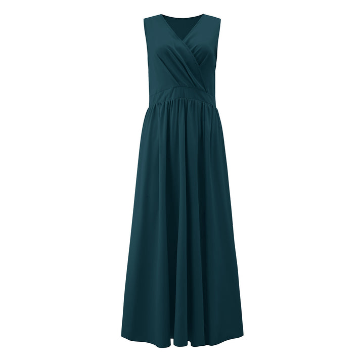 Damen Maxikleid mit Wickeloptik und fließendem Saum Drune