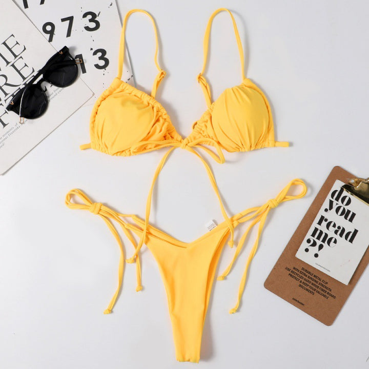 Damen Bikini-Set mit ajustierbaren Bindebändern und modischem Leopardenmuster Drune
