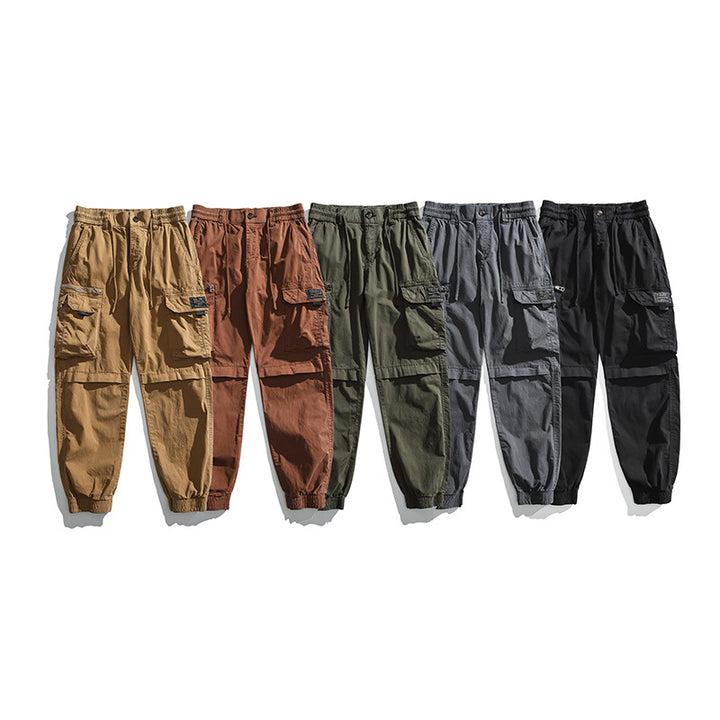 Herren Multifunktionale Cargo-Jogginghose mit Tunnelzugbund, Kniepaneelen und Mehrfachtaschen Drune