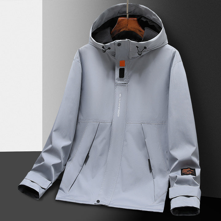 Herren Leichte Utility-Regenjacke mit Kapuze, winddichtem Softshell und reflektierenden Einsätzen Drune