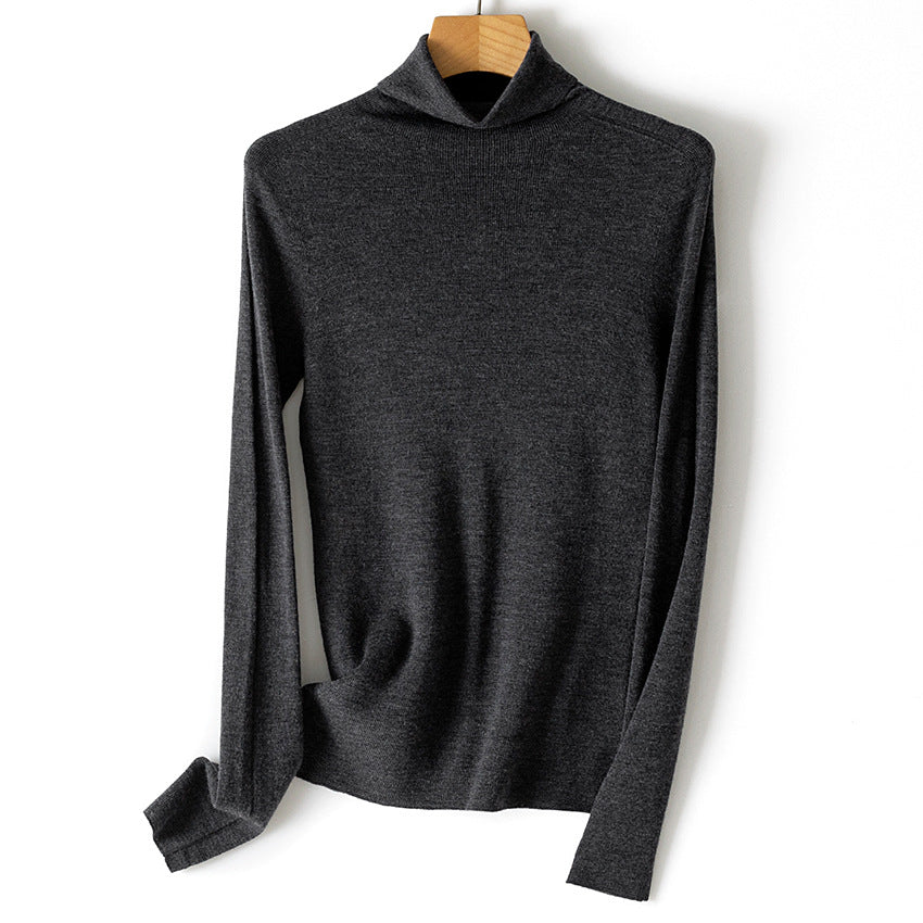 Damen Feiner Rollkragen-Feinstrickpullover mit schmaler Silhouette und elastischem Saum Drune