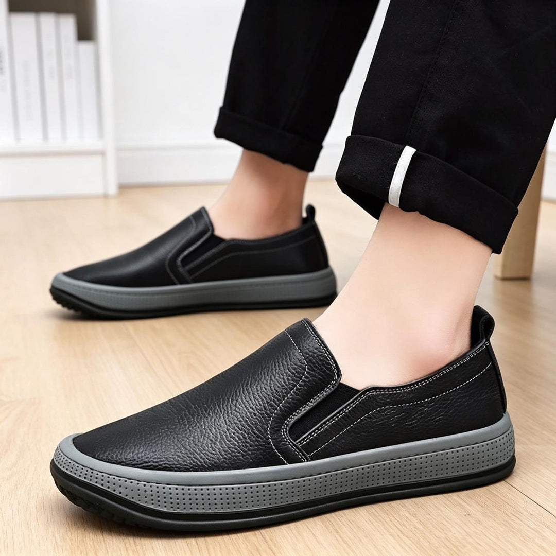 Herren Bequeme Slip-On Sneakers aus Leder Drune