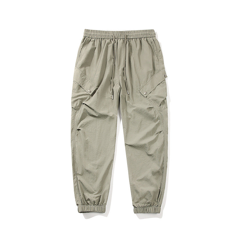Herren utilitarische Cargo-Joggerhose mit Tunnelzugbund, Mehrfachtaschen und elastischem Knöchelabschluss Drune