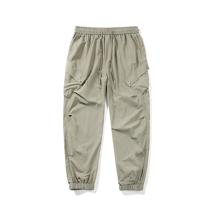 Herren utilitarische Cargo-Joggerhose mit Tunnelzugbund, Mehrfachtaschen und elastischem Knöchelabschluss Drune