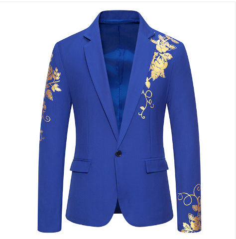 Herren nan eleganter taillierter Smoking-Blazer mit floraler Verzierung Drune