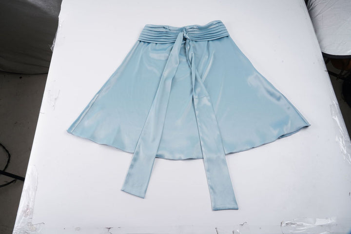 Damen eleganter Midirock mit gesmoktem Bund und losem Schnitt Drune