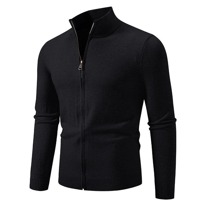 Herren Strickjacke mit modernem Stehkragen und funktionalem Reißverschluss Drune