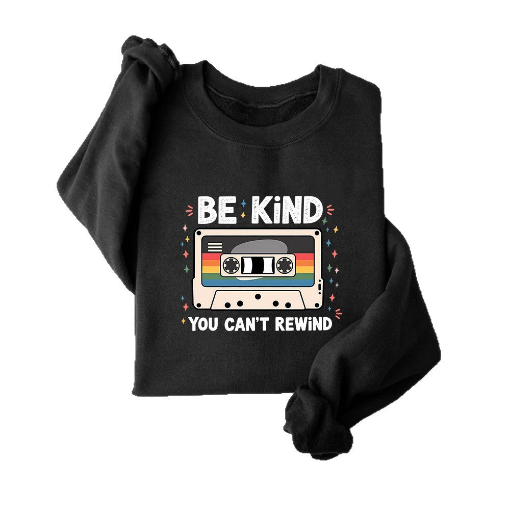 Damen Sweatshirt mit Vintage-Kassettenmotiv und inspirierendem Schriftzug Drune