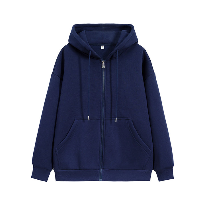 Unisex Oversize Kapuzen-Fleecejacke mit Boxy-Schnitt und Metall-Reißverschluss Drune