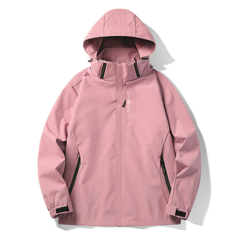 Herren Wasser- und winddichte technische Kapuzen-Outdoorjacke mit verschweißten Nähten und atmungsaktivem Futter Drune