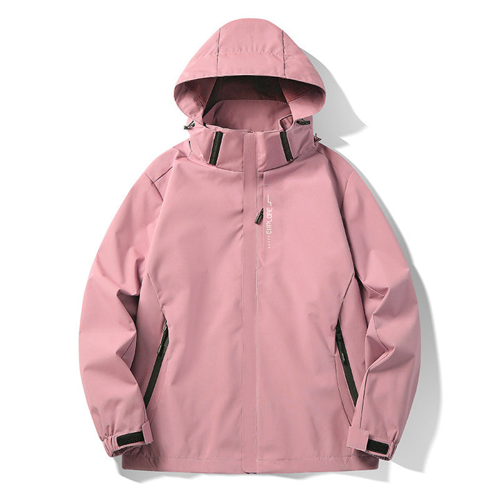 Herren Wasser- und winddichte technische Kapuzen-Outdoorjacke mit verschweißten Nähten und atmungsaktivem Futter Drune