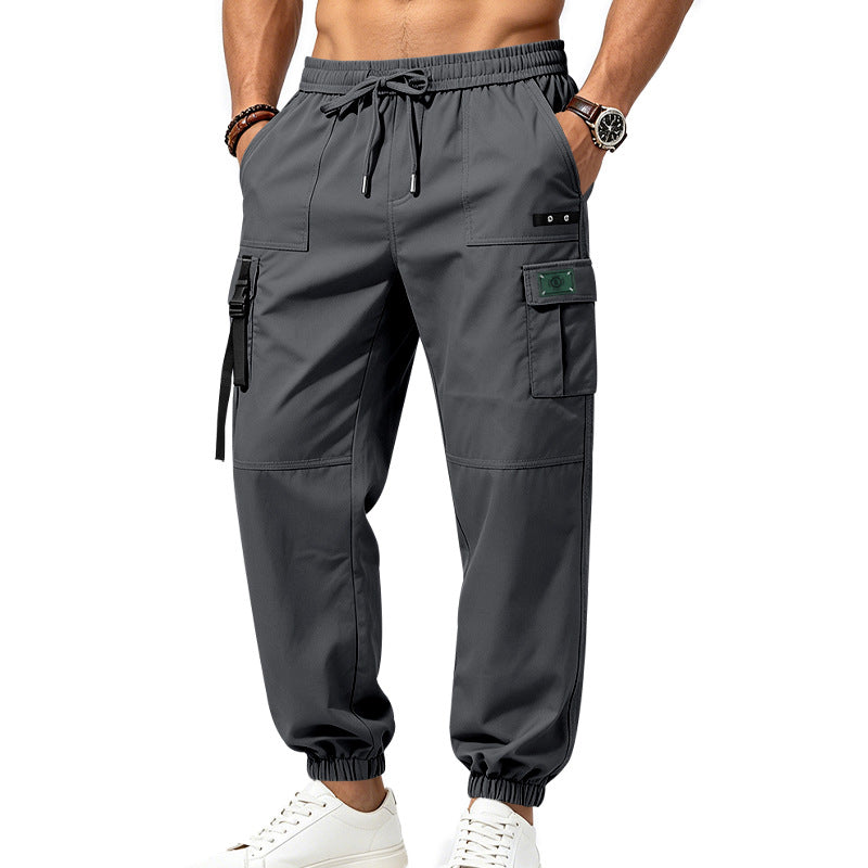 Herren Cargo-Jogginghose mit Kordelzug elastischen Bündchen und Multifach-Taschen Drune