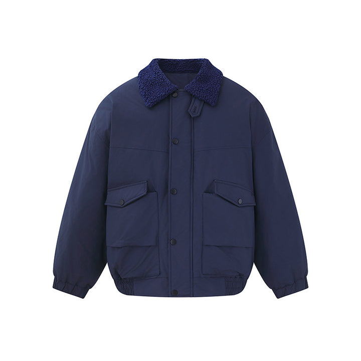 Herren Winddichter Boxy-Bomber im Workwear-Stil mit Teddykragen Drune