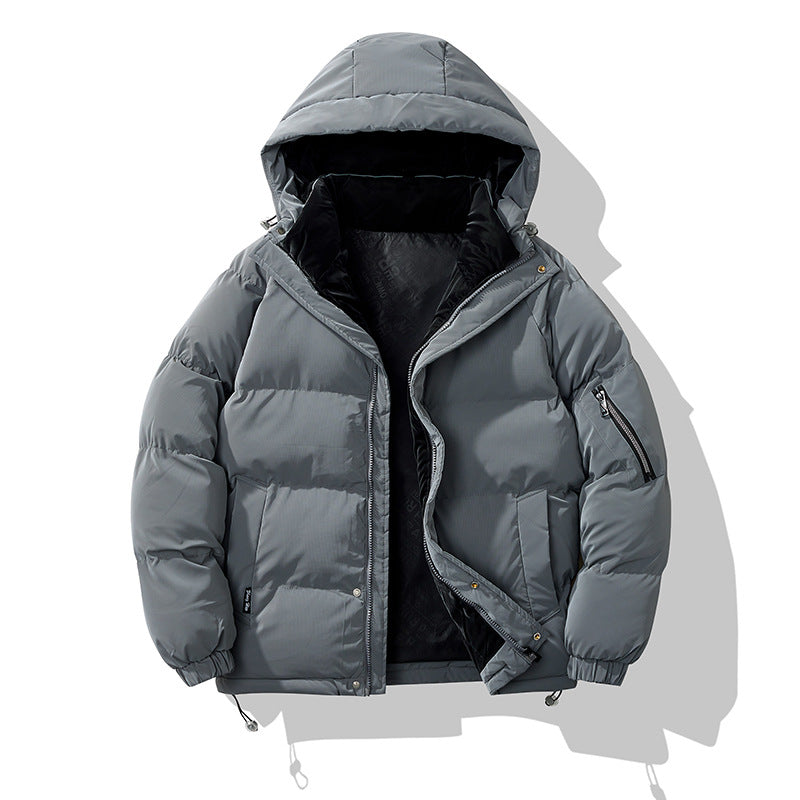 Herren Wattierte Kapuzenjacke mit Ärmeltasche, Kordelzug & Thermofutter Drune
