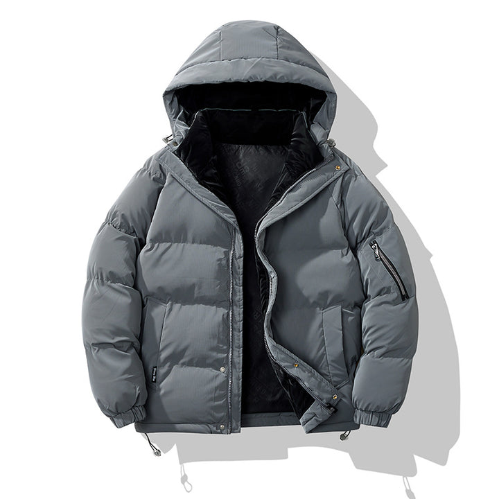 Herren Wattierte Kapuzenjacke mit Ärmeltasche, Kordelzug & Thermofutter Drune