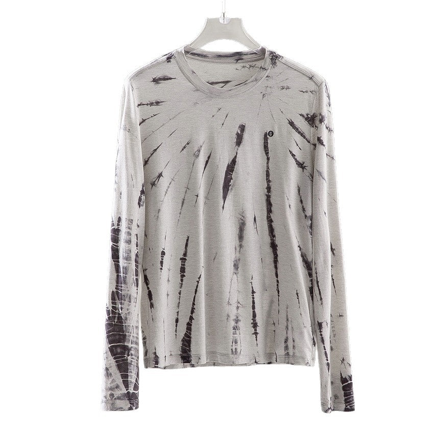 Herren Langärmeliges Batik-Longsleeve mit Slub-Struktur Drune