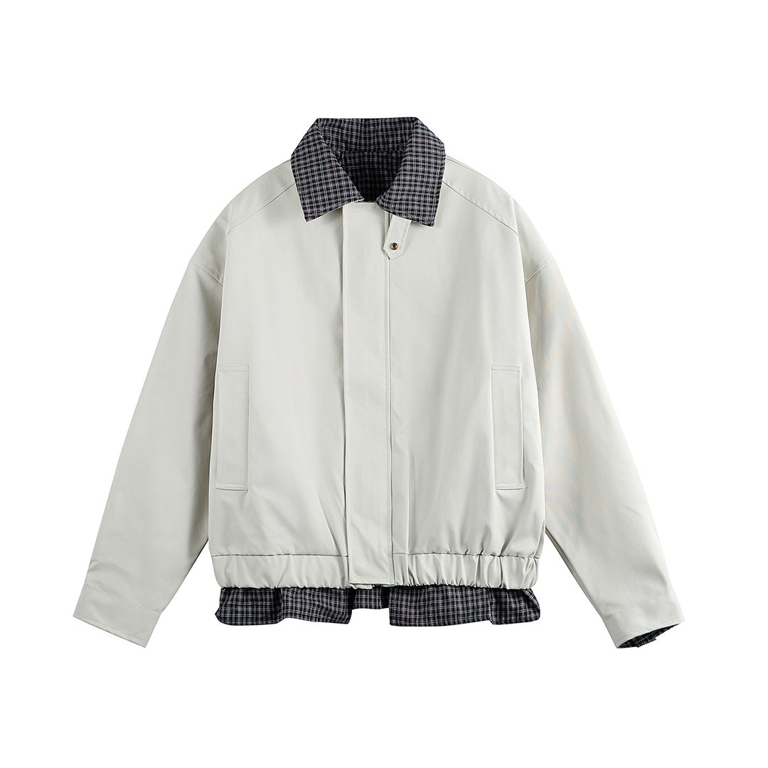 Herren Layered-Optik Blousonjacke mit Karokragen und verstellbarem Saum Drune