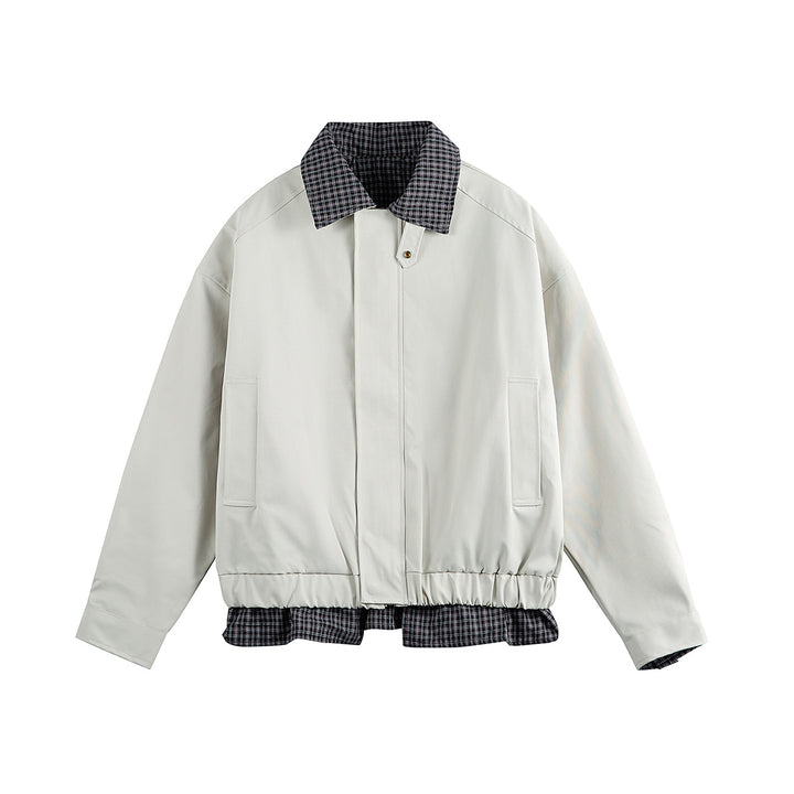 Herren Layered-Optik Blousonjacke mit Karokragen und verstellbarem Saum Drune