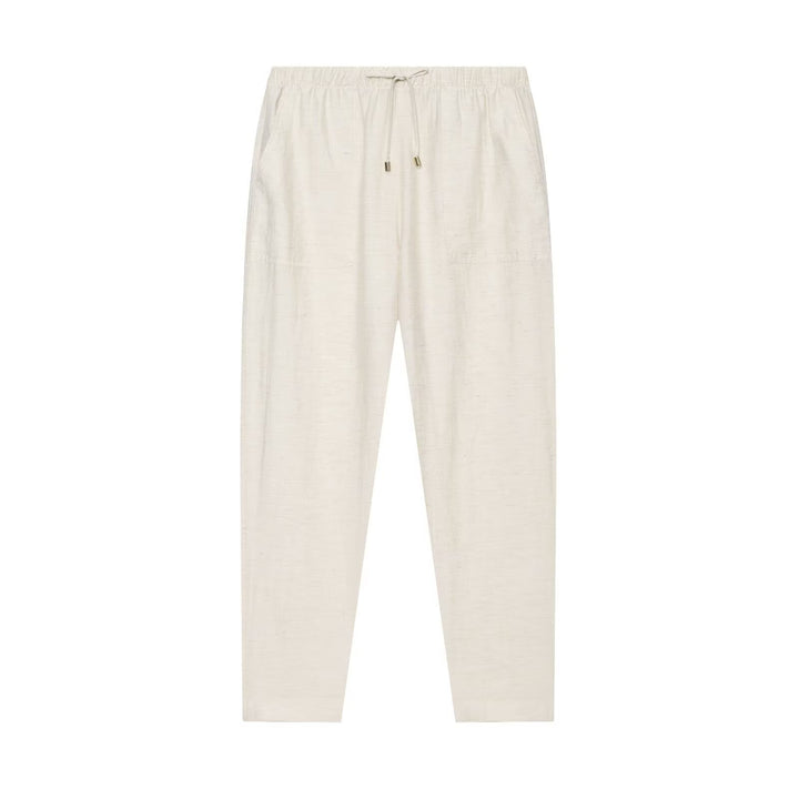 Damen Leinen-Mix Joggerhose mit elastischem Bund und schmalem Bein Drune