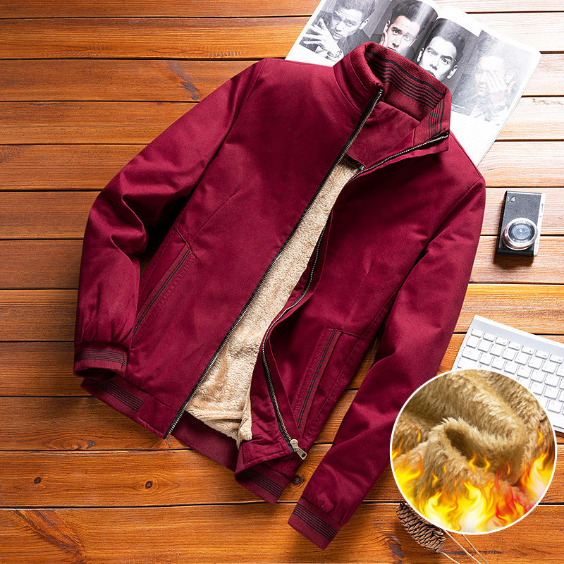 Herren nan gefütterte Winterblousonjacke mit weichem Teddyfutter, winddichter Außenhülle und verdecktem Zweiwege-Reißverschluss Drune
