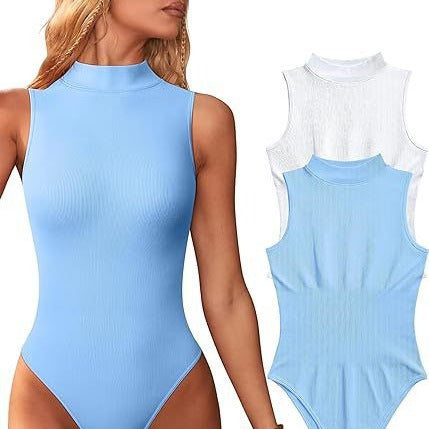 Damen Bodysuit mit elegantem Stehkragen und strukturierter Oberfläche Drune