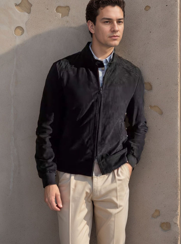 Herren Sportliche Leichte Jacke mit modernem Kragen Drune