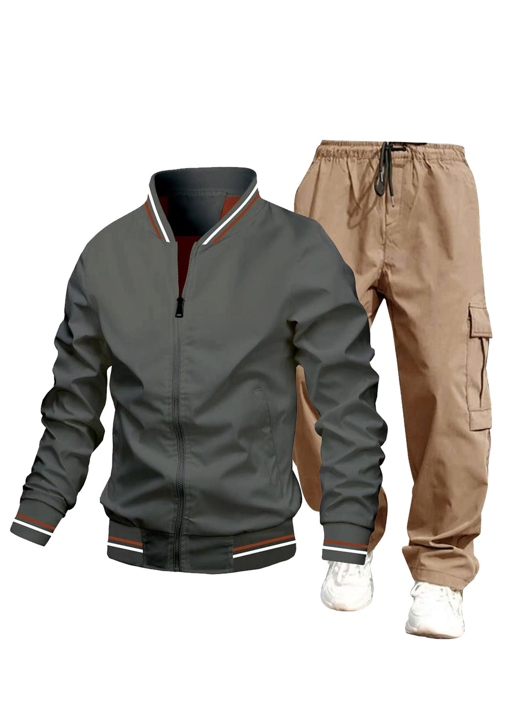 Herren Sportliche Jacke und Cargo-Hose Set Drune