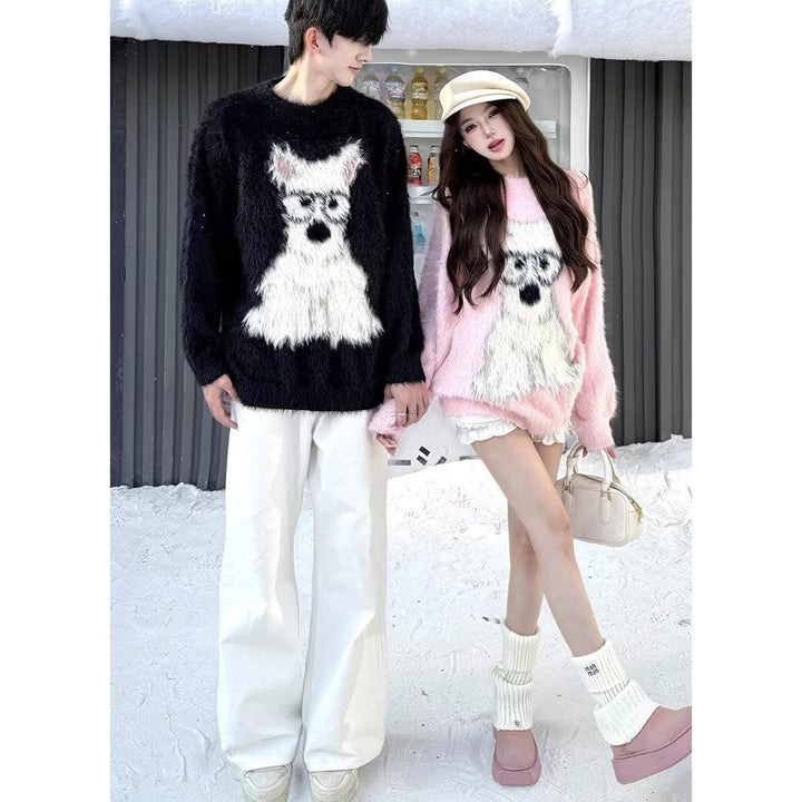 Damen Verspielter Pullover mit tierischem Motiv Drune