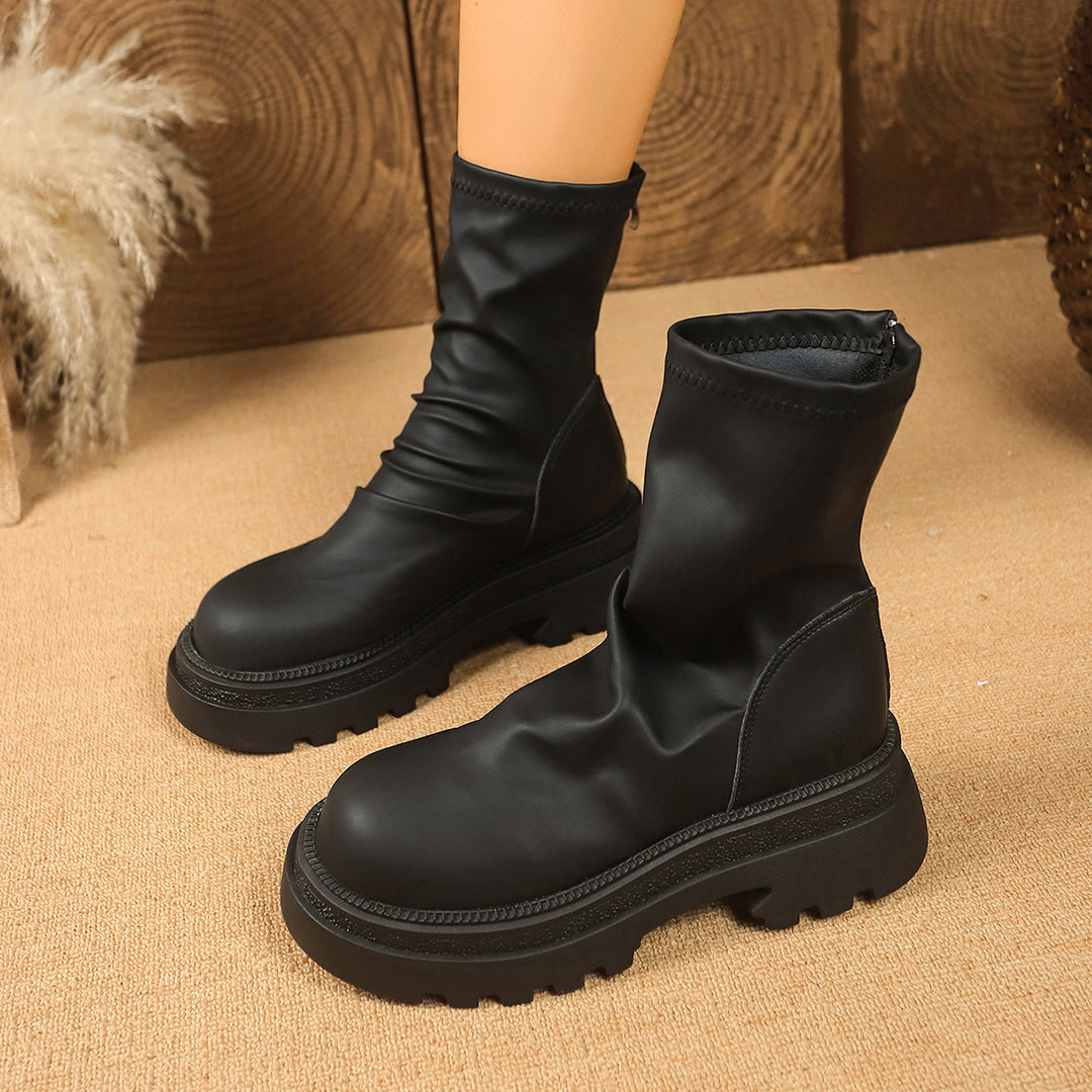 Damen modische Stiefeletten mit gefüttertem Design und robustem Profil Drune
