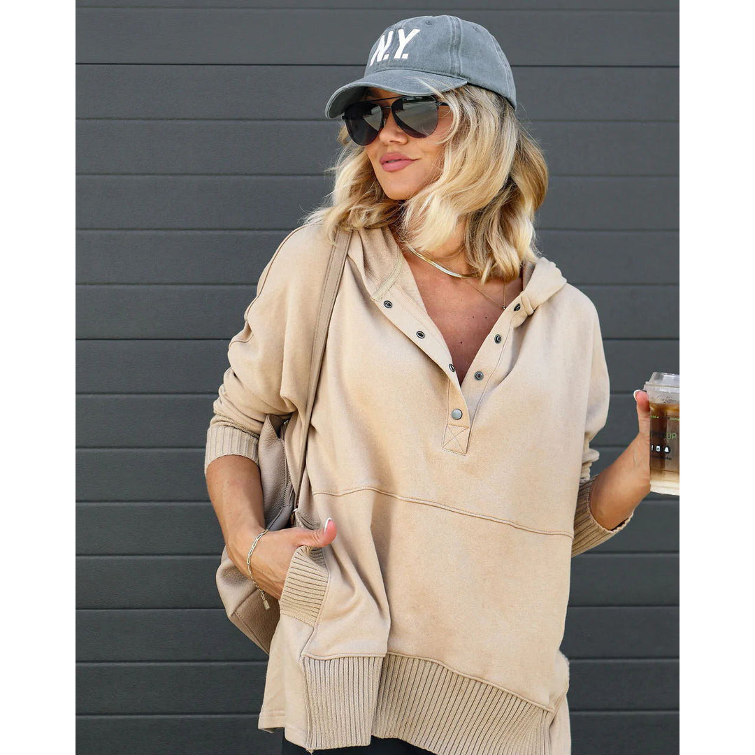 Damen Oversized Kapuzenpullover Drune