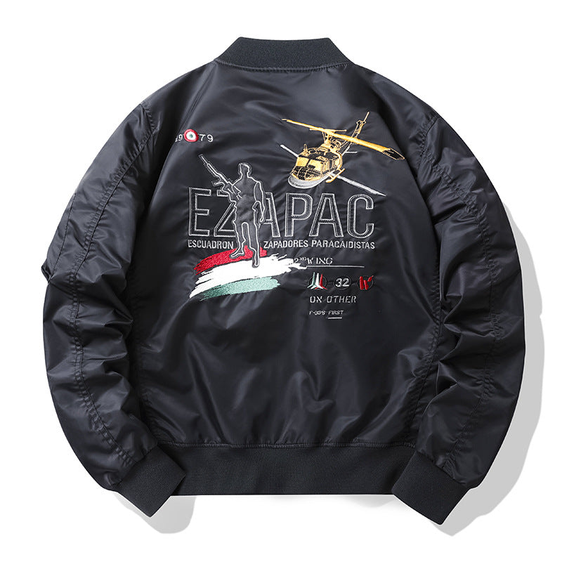 Herren Sportliche Bomberjacke mit einzigartigem Stickdesign Drune