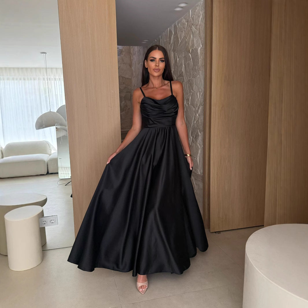 Damen Elegantes Abendkleid mit tiefem Ausschnitt und seitlichem Schlitz Drune