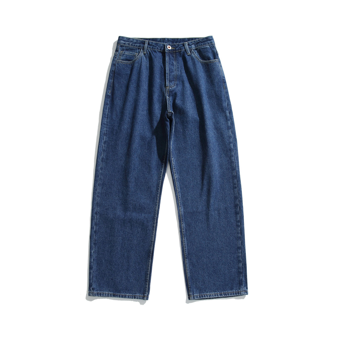 Damen Hochtaillierte gerade geschnittene Denim-Jeans mit weitem Bein Drune