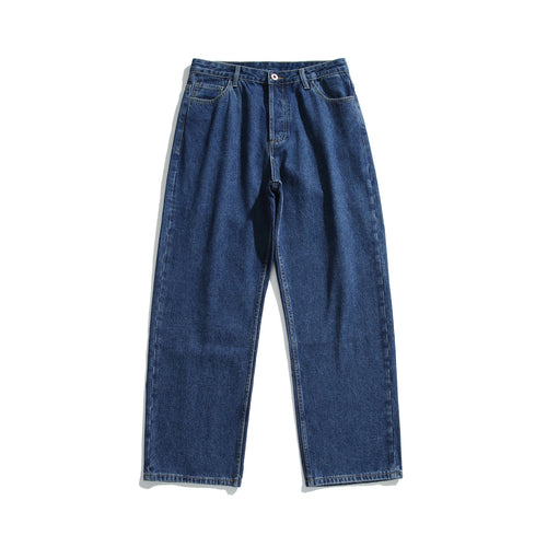Damen Hochtaillierte gerade geschnittene Denim-Jeans mit weitem Bein Drune