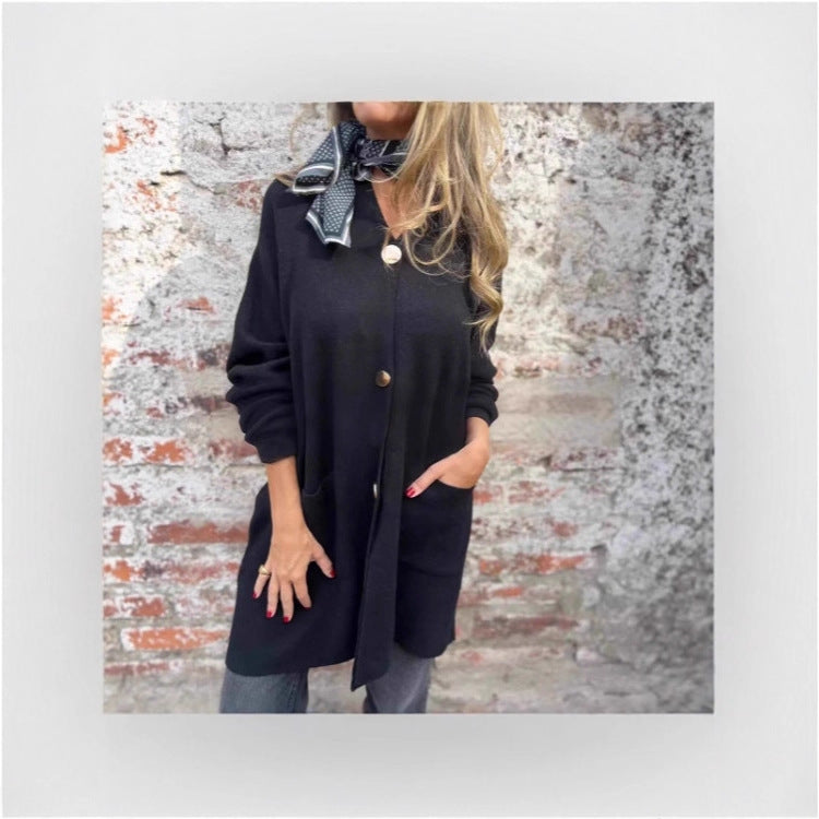 Damen Strickjacke mit praktischen Taschen und elegantem Knopfdetail Drune