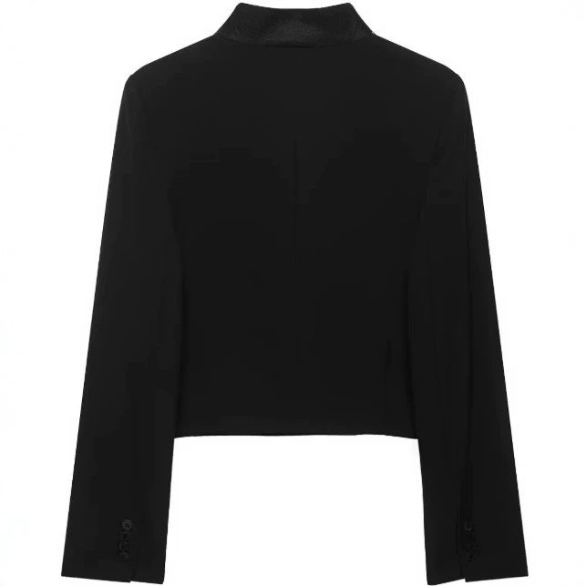Damen Cropped‑Blazerjacke im minimalistischen Boxy‑Schnitt mit kurzem Stehkragen Drune