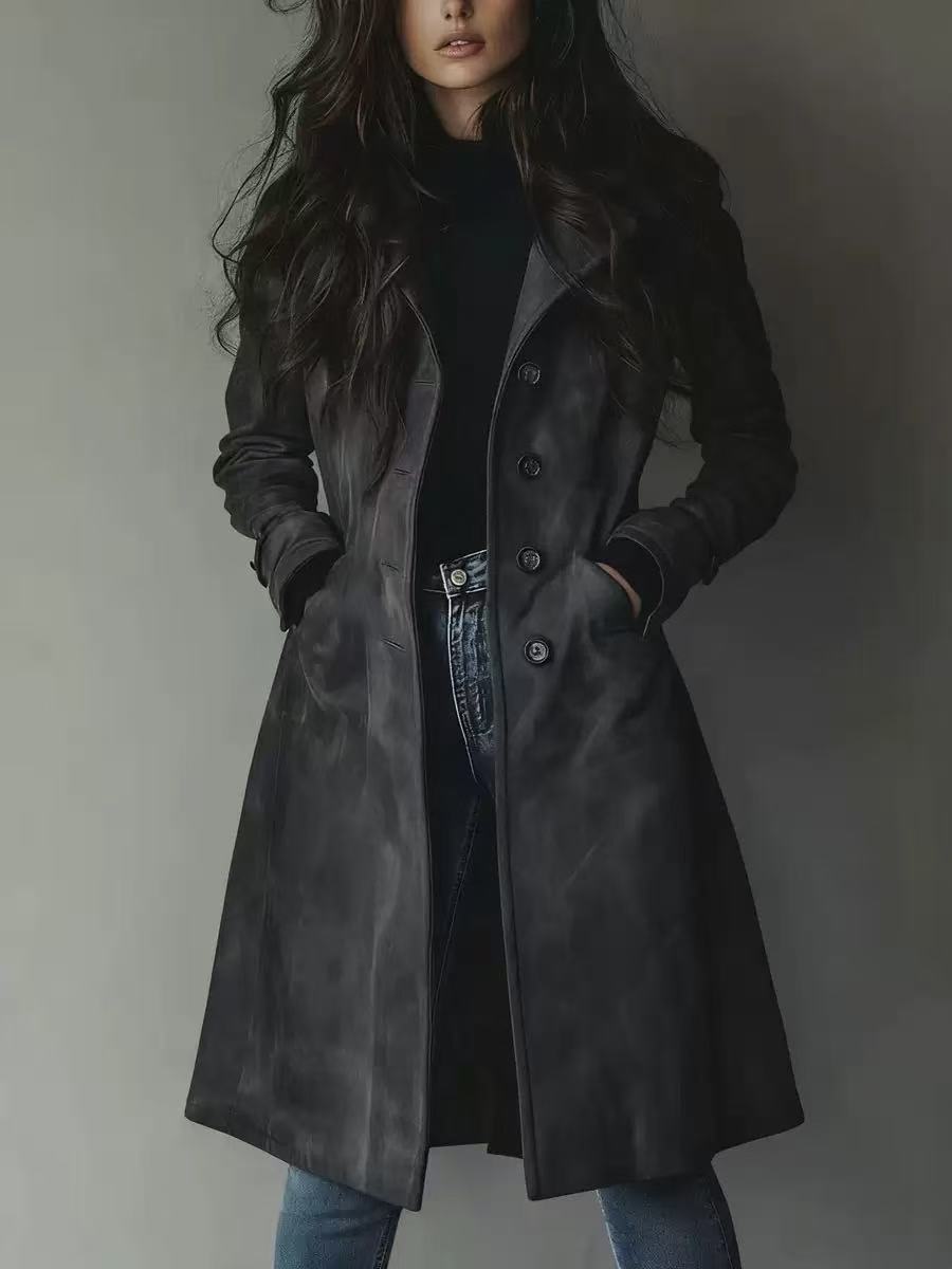 Damen Eleganter und Stilvoller Trenchcoat Drune