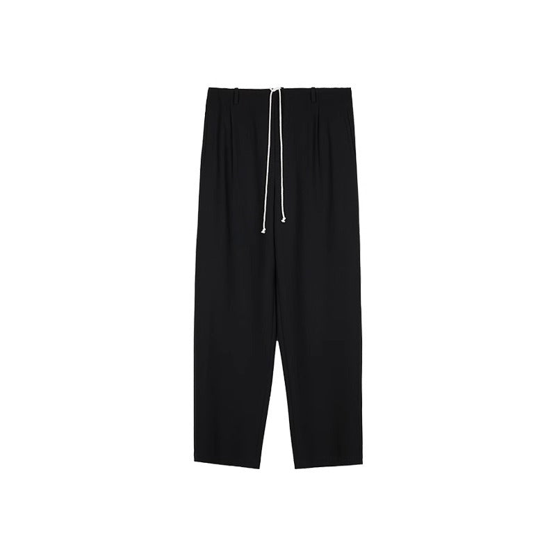 Damen komfortable und weit geschnittene Chino-Hose mit verstellbarem Bund Drune
