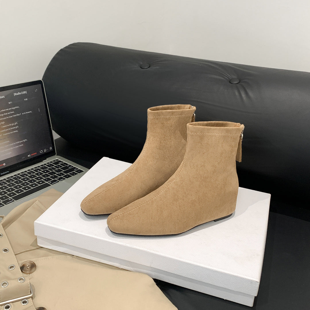 Damen Schlanke Ankle‑Boots mit elastischem Schaft und rückseitigem Reißverschluss Drune