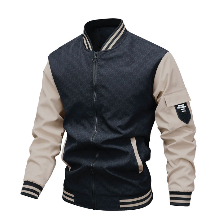 Herren Modische Bomberjacke mit Stehkragen Drune