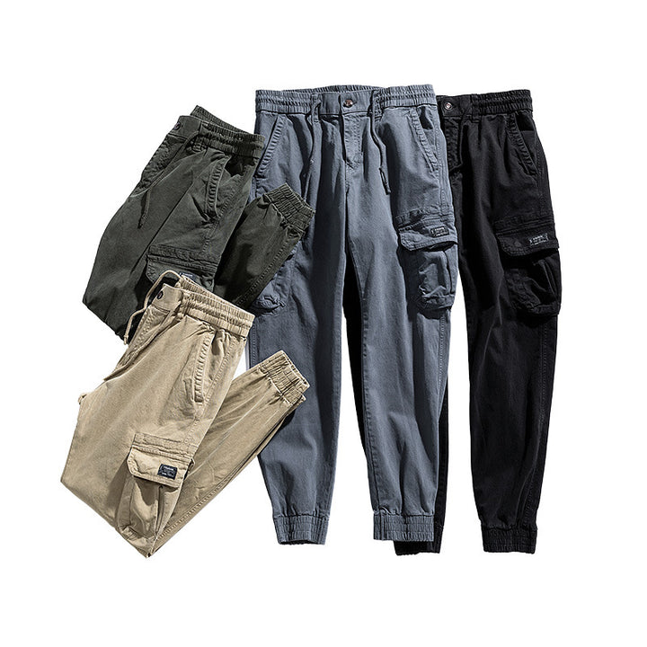 Herren Multifunktionale Cargo-Jogginghose im Urban-Utility-Stil mit elastischem Bund und Klapptaschen Drune