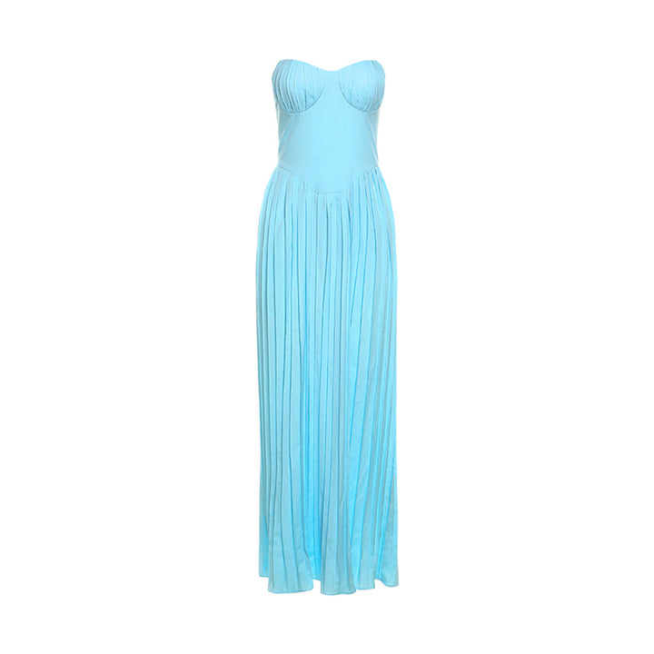 Damen Maxikleid mit strapazierfähigem Oberteil und eleganten Falten Drune
