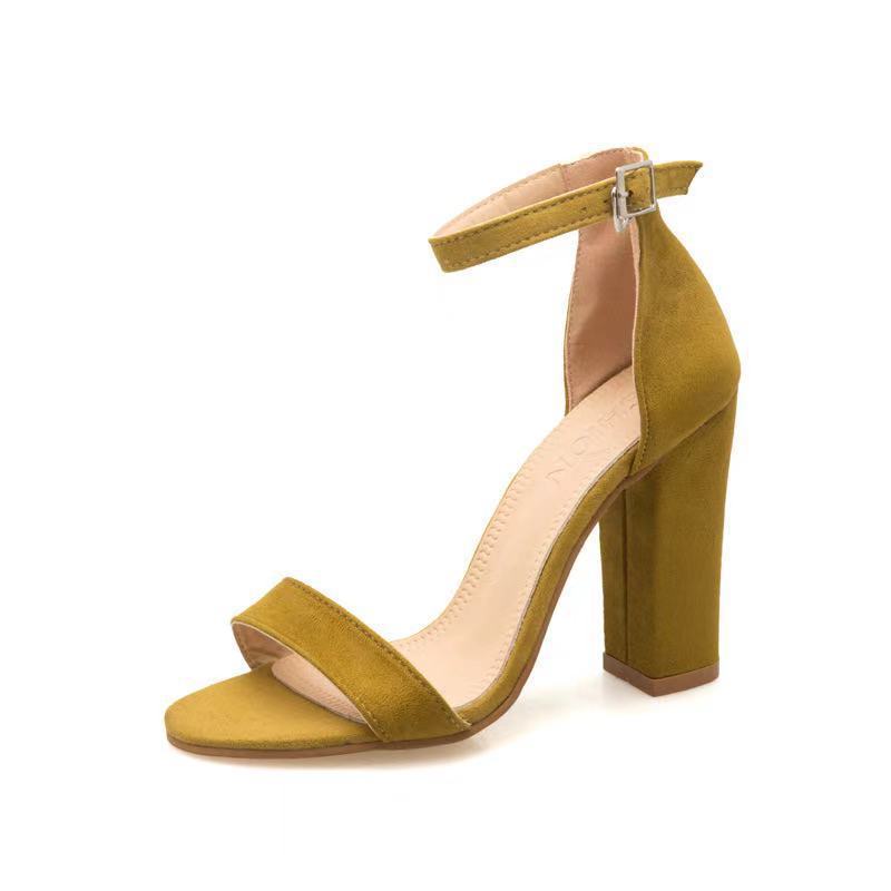 Damen Sandalen mit elegantem Blockabsatz und verstellbarem Knöchelriemen Drune