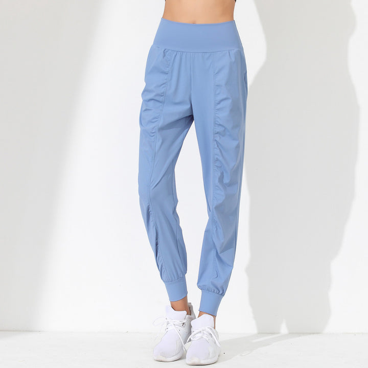 Damen Leichte Sportliche Jogginghose mit hohem Bund und elastischen Bündchen Drune