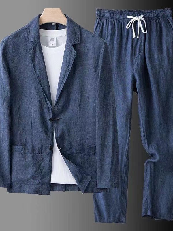 Herren lässiges Anzug-Set aus luftiger Baumwolle Drune