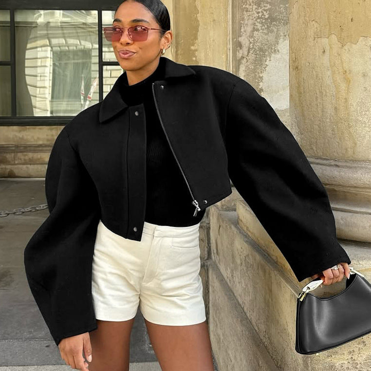 Damen Oversized Cropped-Jacke mit innovativem Schnitt Drune