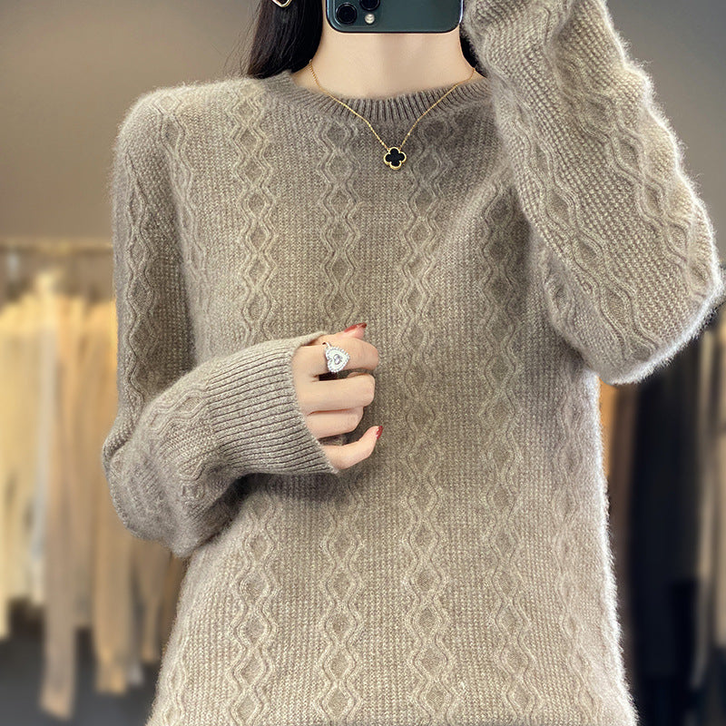 Damen Zopfmuster-Feinstrickpullover mit feiner Struktur und kastiger Silhouette Drune