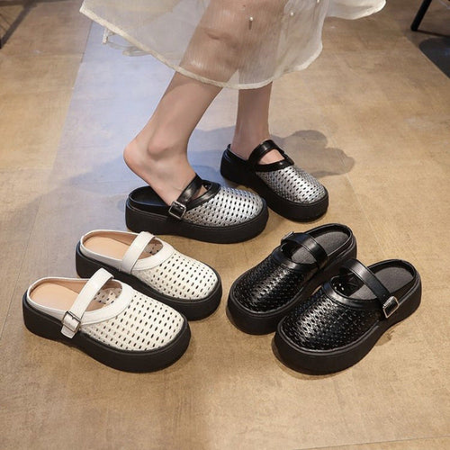 Damen Atmungsaktive Clogs mit verstellbarem Riemen Drune