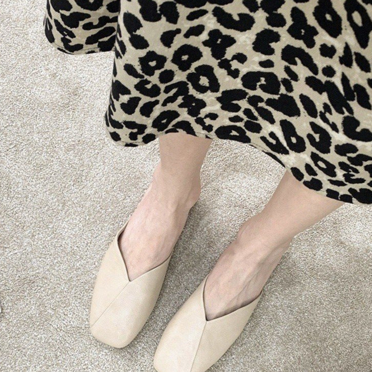 Damen Modische Mules mit elegantem V-Ausschnitt Drune