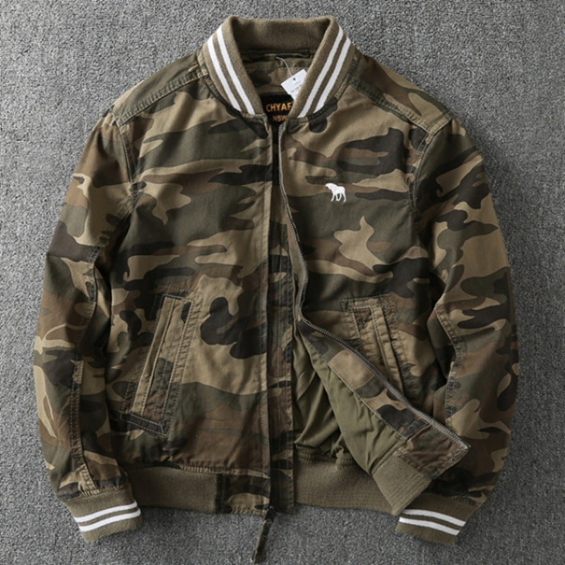Herren Militärische Bomberjacke mit stylischem Camouflage-Muster Drune